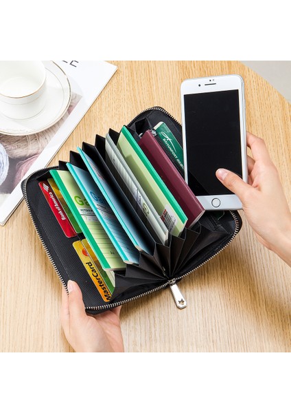 Gy Nakit Bütçe Pasaport Cüzdan Debriyaj Çanta iPhone 13 Pro Kadınlar Için Bütçe Sayfaları Bankbook ve Defter Rfid Için Fermuar Uzun Billfold (Yurt Dışından)