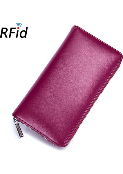 Gül Kırmızı Dıenqı Rfid Hakiki Deri Erkek Cüzdan Büyük Kart Tutucu Kadın Cüzdan Debriyaj Para Çantaları Çantalar Erkek Fermuar Cüzdan Bileklik 2021 (Yurt Dışından)