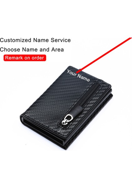 Name-X-52-Kahve Özel Isim Logolu Cüzdan Rfıd Akıllı Cüzdan Kredi Kartı Tutacağı Metal Kutu Kartlık Erkek Cüzdan Minimalist Cüzdan Madeni Para Cüzdanı (Yurt Dışından)