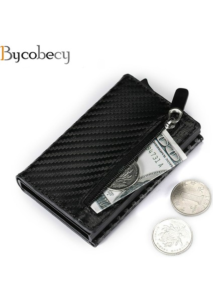 Name-X-52-Kahve Özel Isim Logolu Cüzdan Rfıd Akıllı Cüzdan Kredi Kartı Tutacağı Metal Kutu Kartlık Erkek Cüzdan Minimalist Cüzdan Madeni Para Cüzdanı (Yurt Dışından)