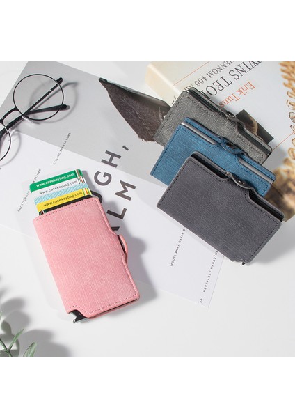 Mavi (Isim Hizmeti) Rfid Engelleme Kartı Tutacağı Kadın Cüzdanları Küçük Minimalist Metal Cüzdan Pembe Mini Para Çantaları Bayanlar Kısa Cüzdan Blackpink Temalı 2021 (Yurt Dışından) modelleri
