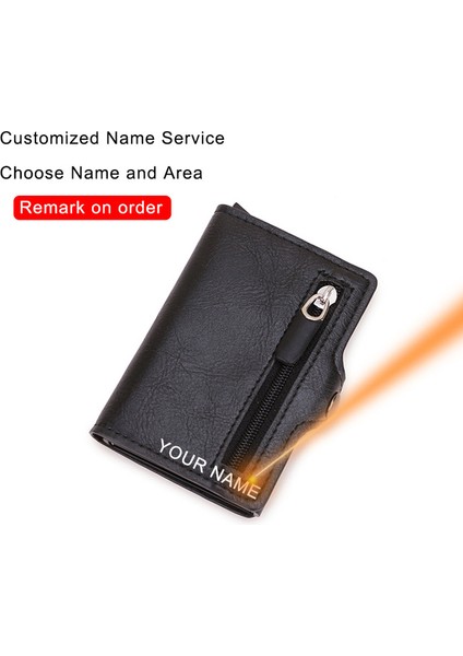 Siyah (Isim Hizmeti) Karbon Elyaf Kart Sahibinin Cüzdanları Erkekler Özelleştirme Rfid Black Magic Üç Katlı Deri Ince Mini Cüzdan Küçük Para Çantası Erkek Çanta 2021 (Yurt Dışından)