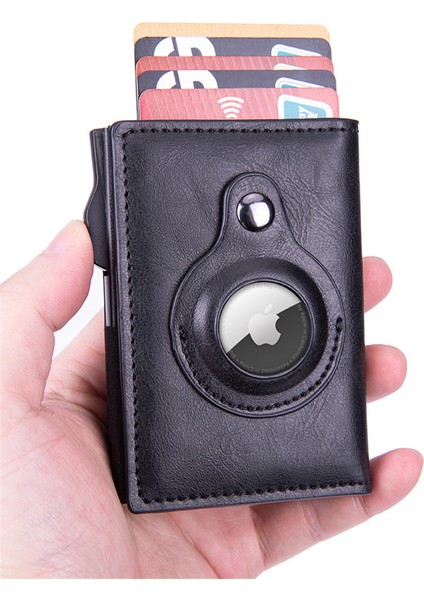 Name-Ku-5-Coffee 2023 Yeni Özelleştirilmiş Ad Apple Hava Etiketi Cüzdan Erkek Kadın Deri Çanta Kimlik Kredi Kartı Tutucu Rfid Hava Etiketi Slayt Cüzdan Kart Sahibi (Yurt Dışından)