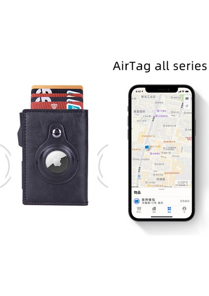 Name-Ku-5-Coffee 2023 Yeni Özelleştirilmiş Ad Apple Hava Etiketi Cüzdan Erkek Kadın Deri Çanta Kimlik Kredi Kartı Tutucu Rfid Hava Etiketi Slayt Cüzdan Kart Sahibi (Yurt Dışından)