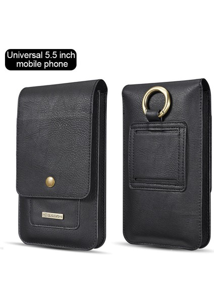 Siyah-5.5 Dıenqı Hakiki Deri Uzun Cüzdan Dana Büyük Kapasiteli Kart Sahibi Çift Para Çantası Lüks Vintage Ince Sihirli Cüzdan Adam Için (Yurt Dışından)