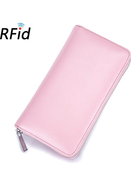 Pembe Dıenqı Rfid Hakiki Deri Erkek Cüzdan Büyük Kart Tutucu Kadın Cüzdan Debriyaj Para Çantaları Çantalar Erkek Fermuar Cüzdan Bileklik 2021 (Yurt Dışından)
