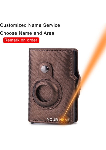 Bronz (Özelleştirilmiş) Karbon Rfid Kart Tutucu Erkek Kadın Hava Etiketi Cüzdan Para Çantası Deri Çanta Ince Ince Cüzdanlar Apple Airtags Tracker Hava Etiketi 2023 (Yurt Dışından)