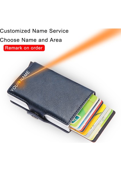 Mavi (Isim Hizmeti) Dıenqı Erkekler Için En Kaliteli Cüzdanlar Kısa Rfid Kart Cüzdanı Para Çantası Mini Çanta Erkek Alüminyum Küçük Cüzdan Erkekler Ince Vallet Cüzdan (Yurt Dışından)