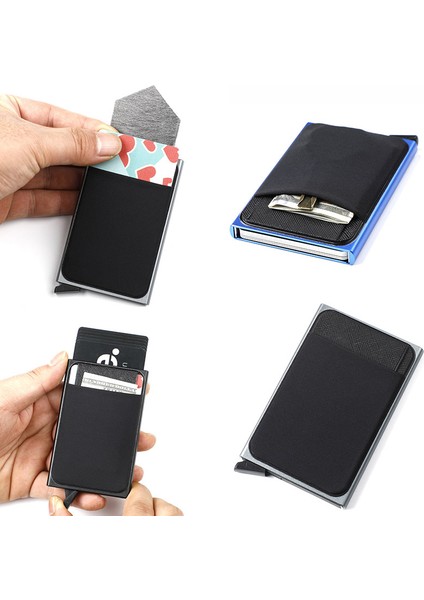 Kırmızı (Isim Hizmeti) Özel Anti Rfid Kartlıklı Cüzdanlar Para Çantaları Erkek Kadın Ince Ince Mini Metal Cüzdan Madeni Para Cüzdanı Erkek Magsafe Cüzdan Siyah Debriyaj (Yurt Dışından) fırsatları