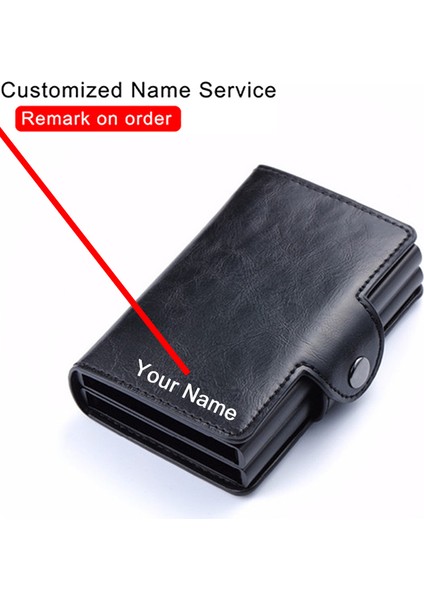Name-X-7-A-Blue Bycobecy Özelleştirilmiş Isim Akıllı Cüzdan Kredi Kartı Tutacağı Rfıd Hırsızlığa Karşı Cüzdan Çift Alüminyum Kutu Kımlık Banka Kartı Sahibi Çanta Çanta (Yurt Dışından)