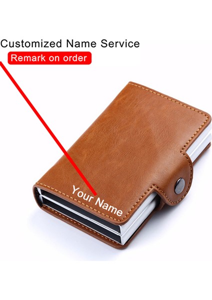 Name-X-7-A-Blue Bycobecy Özelleştirilmiş Isim Akıllı Cüzdan Kredi Kartı Tutacağı Rfıd Hırsızlığa Karşı Cüzdan Çift Alüminyum Kutu Kımlık Banka Kartı Sahibi Çanta Çanta (Yurt Dışından)