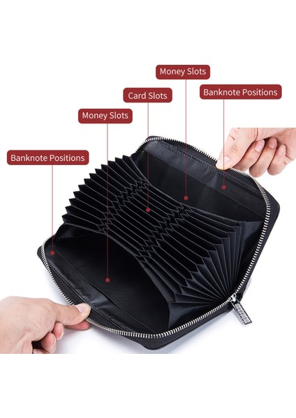 Kahve Rfid Hakiki Deri Kartlık Cüzdan Uzun Büyük Erkek Kadın Cüzdan Erkek Debriyaj Para Çantaları Çantalar Kılıfı Fermuar Cüzdan Bileklik (Yurt Dışından) fırsatları