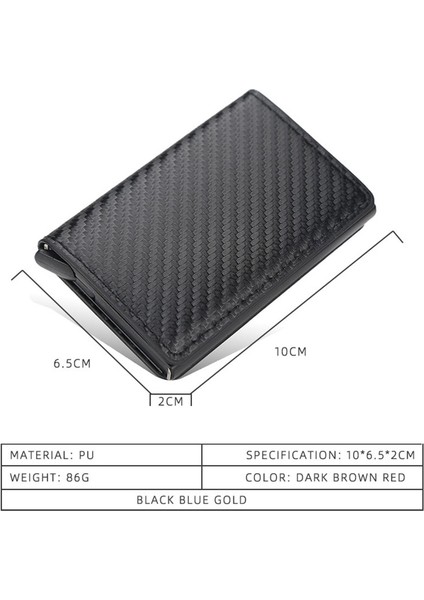 Black-1 Yeni Mini Rfıd Erkek Cüzdanları Karbon Elyaf Kredi Kartı Tutacağı Kazınmış Erkek Cüzdan Kaliteli Alüminyum Ince Açılır Erkek Çantalar Cüzdanlar (Yurt Dışından)