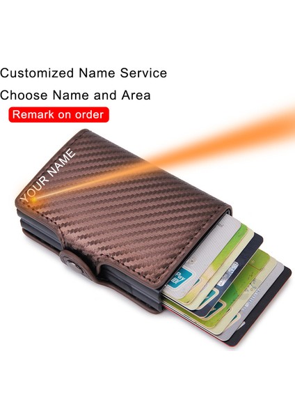 Bronz (Ad Hizmeti Dıenqı Erkekler Için En Kaliteli Cüzdanlar Kısa Rfid Kart Cüzdanı Para Çantası Mini Çanta Erkek Alüminyum Küçük Cüzdan Erkekler Ince Vallet Cüzdan (Yurt Dışından)