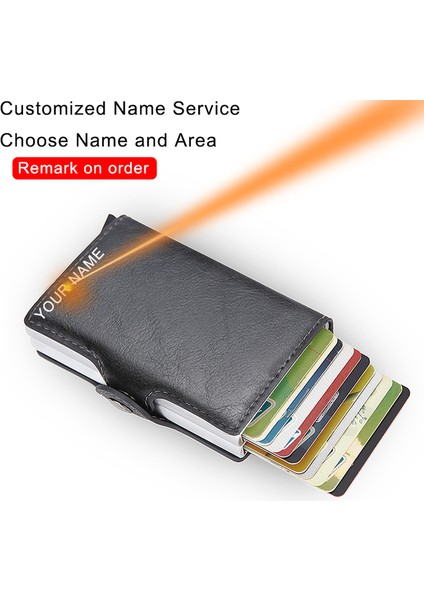 Gri (Isim Hizmeti) Dıenqı Erkekler Için En Kaliteli Cüzdanlar Kısa Rfid Kart Cüzdanı Para Çantası Mini Çanta Erkek Alüminyum Küçük Cüzdan Erkekler Ince Vallet Cüzdan (Yurt Dışından)