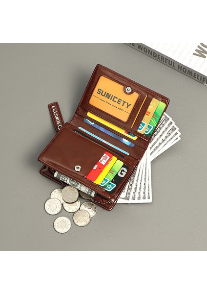 Siyah Erkek Cüzdan Deri Iş Katlanabilir Cüzdan Lüks Billfold Ince Hipster Kredi Kartı Sahipleri Ekler Madeni Para Çantaları Eski Cüzdanlar (Yurt Dışından)