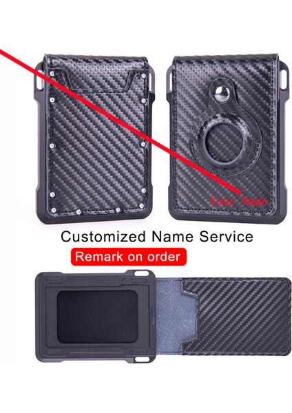 NAME-KB003-BLACK Yeni Özel Isim Airtag Erkek Cüzdan Hakiki Deri Cüzdan Kımlık Kartı Kılıfı Rfid Hırsızlığa Karşı Tokatlamak Kredi Kartı Tutacağı Akıllı Cüzdan (Yurt Dışından)