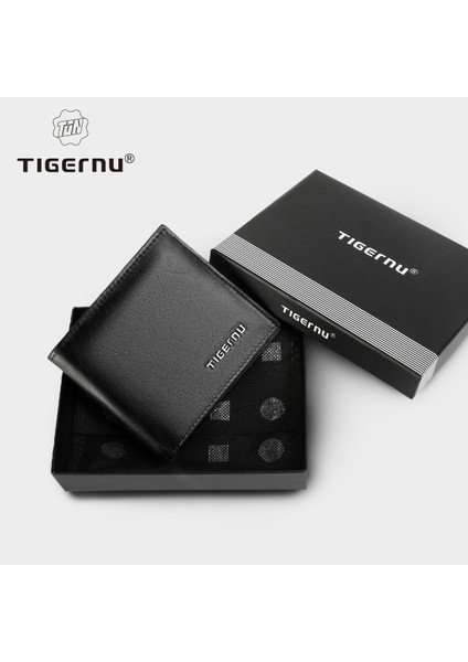 Siyah Tigernu Yüksek Kaliteli Cüzdan Erkekler Ince Para Çanta Erkek Kartvizitlik Erkekler Için Moda Deri Cüzdan Kısa Çanta Kart Çantası (Yurt Dışından)