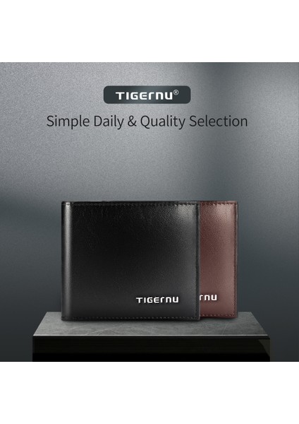 Siyah Tigernu Yüksek Kaliteli Cüzdan Erkekler Ince Para Çanta Erkek Kartvizitlik Erkekler Için Moda Deri Cüzdan Kısa Çanta Kart Çantası (Yurt Dışından)