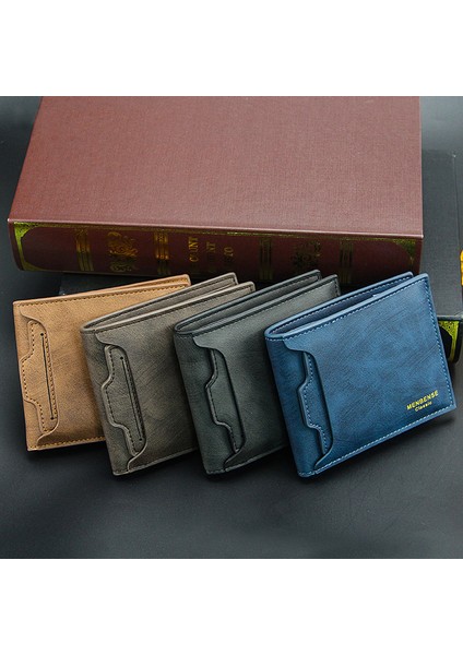 Mavi (Isim Hizmeti) Yüksek Kaliteli Pu Deri Erkek Cüzdan 2021 Kart Tutucu Para Çantaları Ince Ince Erkek Kısa Çanta Küçük Magsafe Cüzdan Mini Porte Carte (Yurt Dışından)