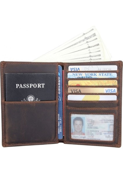 Koyu Kahverengi 1 Hakiki Deri Erkek Seyahat Pasaport Cüzdanı Kart Tasarımı Için Kısa Pasaportlu Cüzdanlar Pasaport Tutucu Erkek Çanta Sikke Belge Kutusu Rfıd (Yurt Dışından)