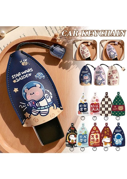 L Sevimli Unisex Çekme Tipi Anahtar Çantası Pu Deri Anahtar Cüzdan Temizlikçi Araba Anahtarlık Kılıf Yeni Deri Anahtarlık Kılıfı (Yurt Dışından)