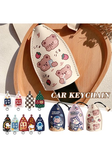 L Sevimli Unisex Çekme Tipi Anahtar Çantası Pu Deri Anahtar Cüzdan Temizlikçi Araba Anahtarlık Kılıf Yeni Deri Anahtarlık Kılıfı (Yurt Dışından)