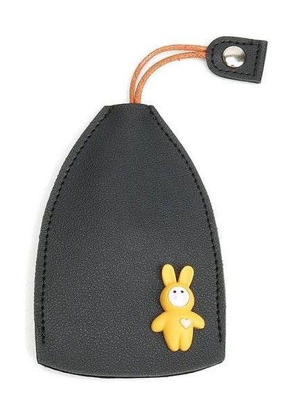 Siyah Tavşan Moda Anahtar Çantası Sevimli Karikatür Tavşan Kedi Çekme Tipi Anahtar Çantası Anahtar Cüzdanlar Için Pu Deri Çanta Araba Anahtarlık Durumda Anahtarlık Kılıfı (Yurt Dışından)