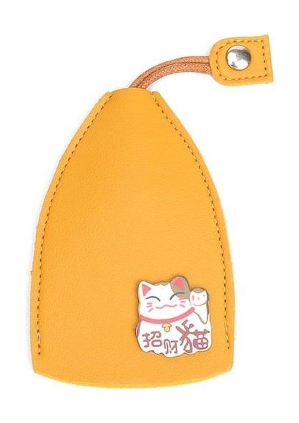 Sarı Kedi Bir Moda Anahtar Çantası Sevimli Karikatür Tavşan Kedi Çekme Tipi Anahtar Çantası Anahtar Cüzdanlar Için Pu Deri Çantalar Araba Anahtarlık Durumda Anahtarlık Kılıfı (Yurt Dışından)