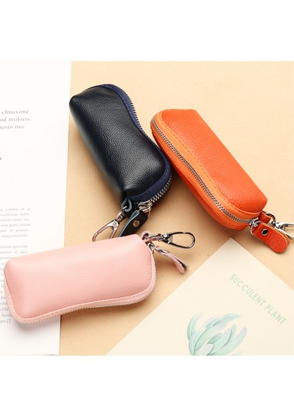 Siyah Edc Anahtarlık Kadınlar Için Hakiki Deri Anahtar Kutusu Araba Anahtarları Tutucu Kılıf Mini Cep Kart Cüzdan Bozuk Para Kesesi Kadın Çantalar (Yurt Dışından) indirimleri