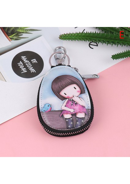A5 Moda Karikatür Kadın Anahtar Çantası Kız Öğrenciler Deri Anahtar Cüzdan Araba Anahtar Zincirleri Için Anahtar Durum Kapak Yeni Güzel Fermuarlı Anahtarlık (Yurt Dışından)