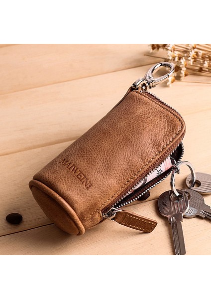 Meyve Yeşil Yepyeni Kadın Erkek Inek Derisi Deri Fermuarlı Çanta Çanta Retro Araba Anahtarı Cüzdan Moda Çok Fonksiyonlu Kahya Sahipleri (Yurt Dışından)
