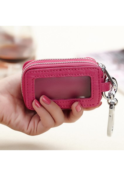 Siyah Güney Kaz Hakiki Deri Unisex Araba Anahtarı Sahipleri Timsah Desen Erkekler Çift Fermuar Tuşları Organizatör Kadınlar Sevimli Kahya Çanta (Yurt Dışından)