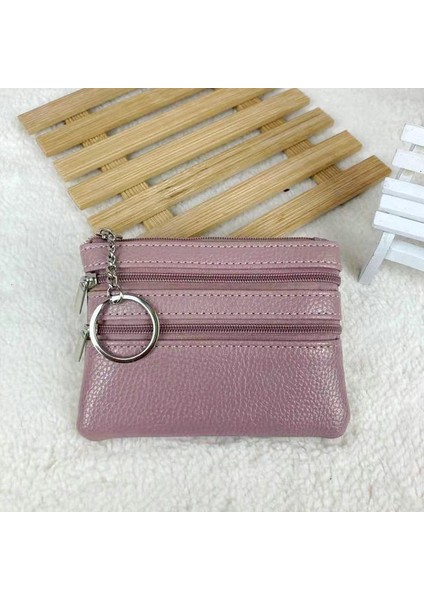 Pembe Kadın Küçük Değişim Para Çantaları Cep Cüzdanları Anahtar Tutucu Kılıf Mini Fonksiyonel Kese Fermuarlı Kart Cüzdan Pu Deri Bozuk Para Cüzdanları (Yurt Dışından)