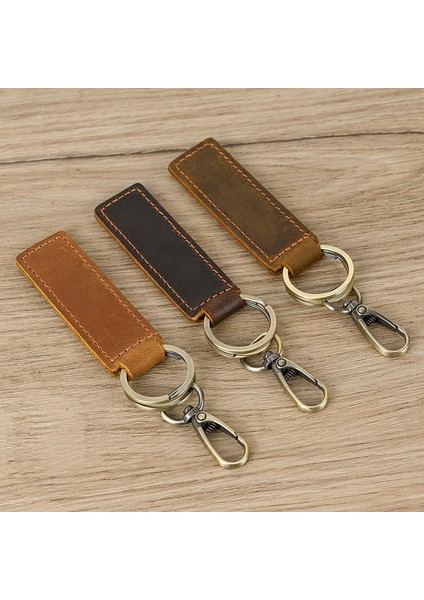 Keyring1-3pcs Erkek Kadın Deri Anahtarlık Hakiki Deri Anahtarlık Çılgın At Deri Cüzdan Anahtarlar Oto Arabalar Anahtar Çantalar Erkek Kadın (Yurt Dışından)