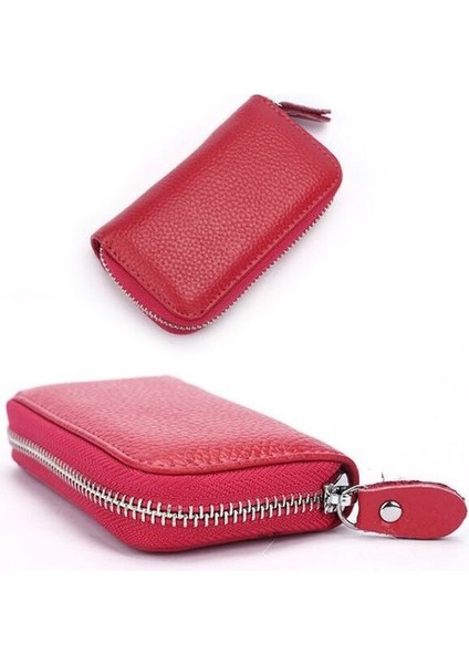Gül Şerit Fermuar Moda Yeni Hakiki Deri Anahtarlık Erkek Kadın Anahtar Cüzdan Organizatör Kılıfı Araba Anahtarlık Kahya Anahtar Kutu Mini Kart Çantası (Yurt Dışından)
