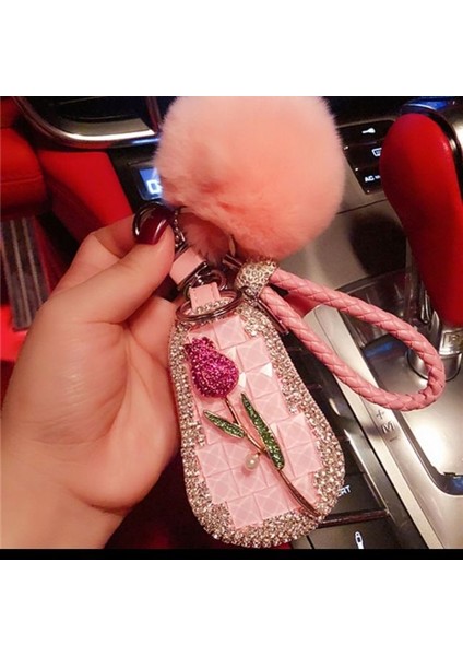 05 Cartera Para Llaves Gm Anahtar Kutu Karikatür Araba Anahtarı Koruyucu Kılıf Çift Elmas Anahtar Kabuk Toka Peluş Top Monedero Para Oto (Yurt Dışından)