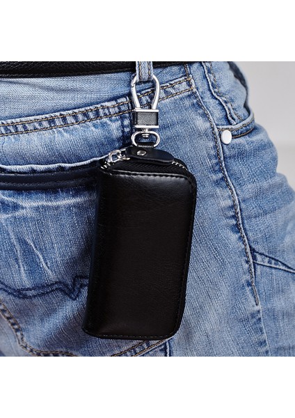 Kahverengi Güney Kaz Hakiki Deri Unisex Anahtar Cüzdan Işlevli Tuşlar Organizatör Moda Erkekler Araba Anahtarı Sahipleri Bayanlar Akıllı Kahya (Yurt Dışından)