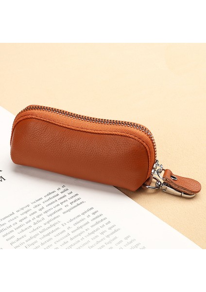 Auburn Edc Anahtarlık Kadınlar Için Hakiki Deri Anahtar Kutusu Araba Anahtarları Tutucu Kılıf Mini Cep Kart Cüzdan Bozuk Para Kesesi Kadın Çantalar (Yurt Dışından)