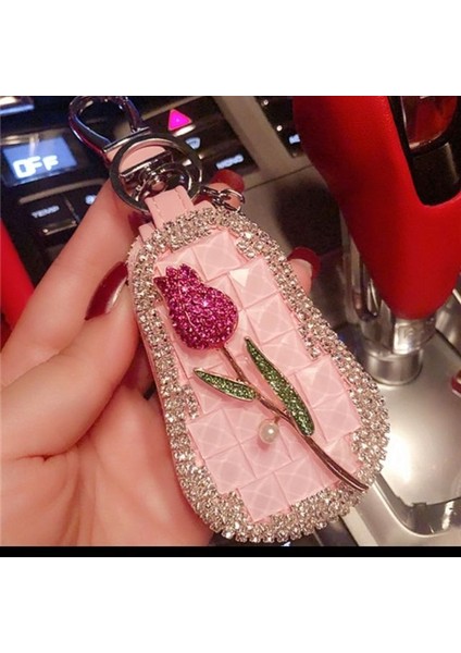 02 Cartera Para Llaves Gm Anahtar Kutu Karikatür Araba Anahtarı Koruyucu Kılıf Çift Elmas Anahtar Kabuk Toka Peluş Top Monedero Para Oto (Yurt Dışından)