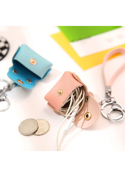 Açık Pembe Yaratıcı Deri Mini Çanta Anahtarlık Bozuk Para Cüzdanı Kılıfı Sevimli Para Cüzdanı Kadın Çantaları Mini Taşınabilir Saklama Çantası Küçük Kulaklık Kutusu (Yurt Dışından) fırsatları