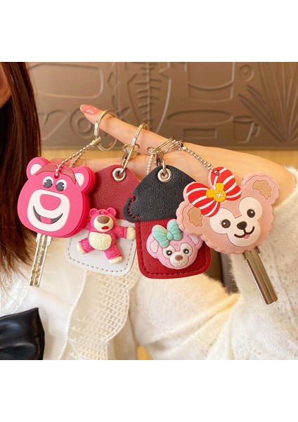 11 Disney Lotso & Duffy Bear Anahtarlık Silika Jel Anahtar Kılıfı Ince Kahya Anahtar Erişim Giriş Koruma Kartı Koruyucu Tutucu (Yurt Dışından)