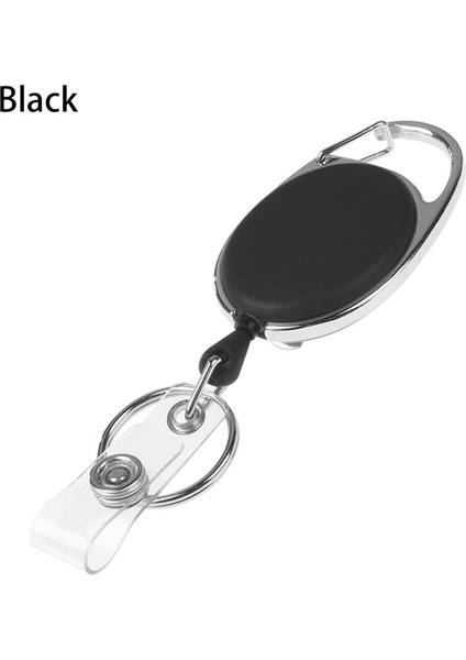 1 Adet Stylea-Siyah 1/2 Adet Unisex Geri Çekilebilir Makara Çekme Anahtarlık Kımlık Rozeti Kordon Adı Etiketi Anahtar Kart Tutucu Kemer Klipsi Dayanıklı Anahtarlık Çanta Zincir Klipsi (Yurt Dışından)