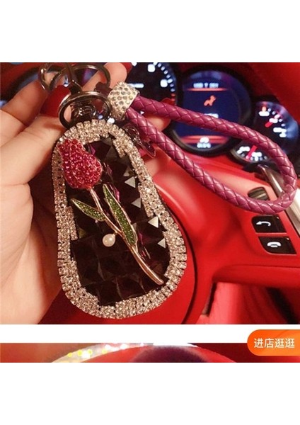 08 Cartera Para Llaves Gm Anahtar Kutu Karikatür Araba Anahtarı Koruyucu Kılıf Çift Elmas Anahtar Kabuk Toka Peluş Top Monedero Para Oto (Yurt Dışından)