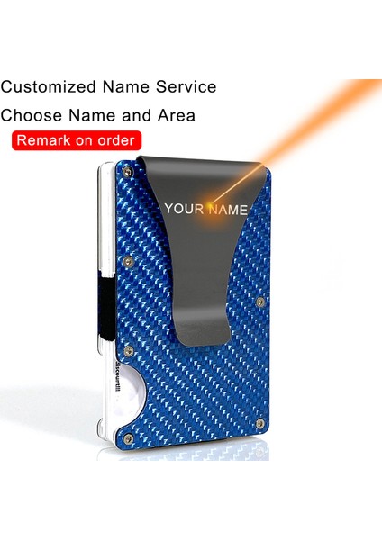 Mavi Özelleştirilmiş Dıenqı Rfid Karbon Fiber Erkek Cüzdan Ünlü Marka Metal Ince Ince Erkek Cüzdan Para Çantaları Küçük Mini Aviator Sihirli Cüzdan Cüzdanlar (Yurt Dışından)