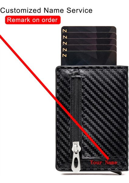 075-BROWN Name 2023 Yeni Anti Rfid Kımlık Kartı Tutucu Kılıf Erkek Deri Cüzdan Madeni Para Cüzdanı Kadın Mini Fermuarlı Kredi Kartı Tutucu Not Bölmesi (Yurt Dışından)