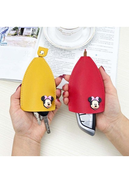 Stil 3 11 Renkler Mickey Minnie Çekme Tipi Anahtar Çantası Pu Deri Sevimli Anahtar Cüzdan Temizlikçi Araba Anahtarlık Kılıf Disney Anahtarlık Kılıfı (Yurt Dışından)