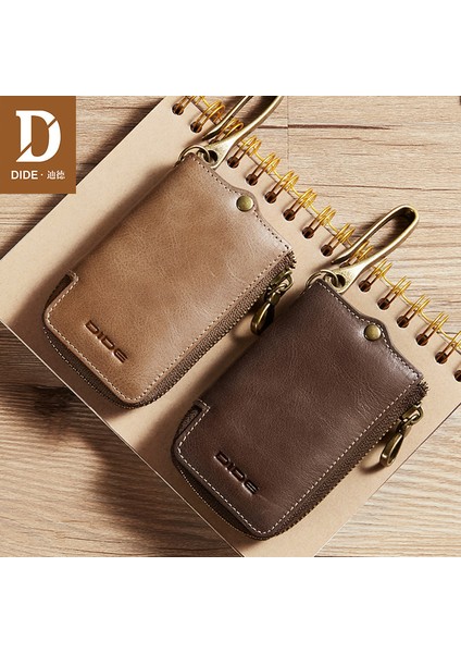 Kahve Dıde Araba Anahtarı Cüzdan Erkekler Hakiki Deri Inek Anahtarlık Moda Küçük Çanta Kartlıklı Cüzdan Erkek Anahtarları Durumda Kahya (Yurt Dışından)