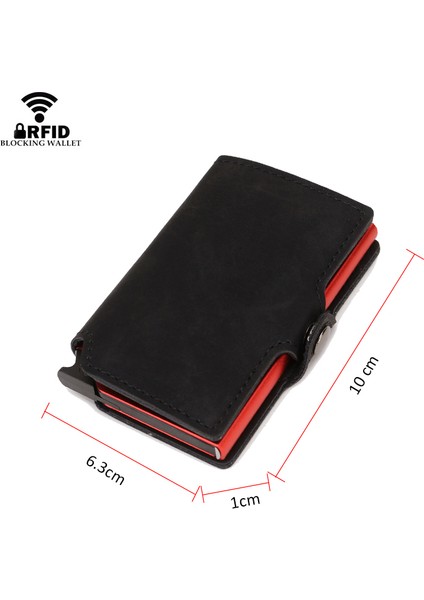 Kahverengi (Isim Hizmeti) Ince Cüzdan Lüks Deri Güvenlik Erkek Kadın Kartlık Ridge Cüzdan Mini Çanta Red Magic Minimalist Cüzdan 2021 Marka Cüzdan (Yurt Dışından)