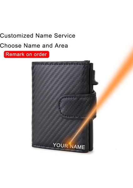 Karbon (Isim Hizmeti) Dıenqı Rfid Hakiki Deri Erkek Cüzdan Moda Kart Tutucu Üç Katlı Cüzdan Para Çantaları Akıllı Ince Ince Para Cebi Cüzdan Cüzdan (Yurt Dışından)